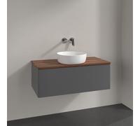 Vanity Unit For Countertop Basin Villeroy and Boch Antao Light 1 drawer 1000x360x500mm Anthracite Matt Laquered/Warm Walnut