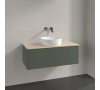 Vanity Unit For Countertop Basin Villeroy and Boch Antao Light 1 drawer 1000x360x500mm Leaf Green Matt Lacquer/Boticcino