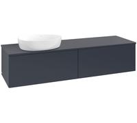 Vanity Unit For Countertop Basin Villeroy and Boch Antao on the left 1 hole 2 drawers 1600x360x500mm Midnight Blue Matt Lacquer