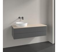 Vanity Unit For Countertop Basin Villeroy and Boch Antao on the left 2 drawers 1200x360x500mm Anthracite Matt Laquered/Boticcino