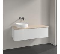 Vanity Unit For Countertop Basin Villeroy and Boch Antao on the left Light 1 drawer 1200x360x500mm White Matt Laquered/Boticcino