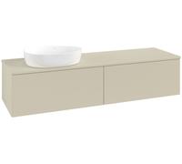 Vanity Unit For Countertop Basin Villeroy and Boch Antao on the left Light 1 hole 2 drawers 1600x360x500mm Silk Grey Matt Lacquer