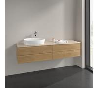 Vanity Unit For Countertop Basin Villeroy and Boch Antao on the left Light 1 hole 4 drawers 1600x360x500mm Honey Oak/Boticcino