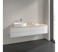 Vanity Unit For Countertop Basin Villeroy and Boch Antao on the left Light 1 hole 4 drawers 1600x360x500mm Glossy White Laquered/Boticcino