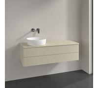 Vanity Unit For Countertop Basin Villeroy and Boch Antao on the left Light 2 drawers 1200x360x500mm Silk Grey Matt Lacquer