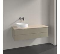Vanity Unit For Countertop Basin Villeroy and Boch Antao on the left Light 2 drawers 1200x360x500mm Stone Grey Matt Lacquer/Boticcino
