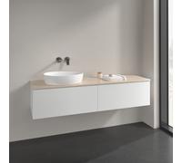 Vanity Unit For Countertop Basin Villeroy and Boch Antao on the left Light 2 drawers 1600x360x500mm White Matt Laquered/Boticcino