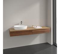Vanity Unit For Countertop Basin Villeroy and Boch Antao on the left with Structure, 1 hole 2 long drawers 1600x190x500mm Warm Walnut/Honey Oak