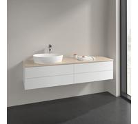 Vanity Unit For Countertop Basin Villeroy and Boch Antao on the left with Structure, 1 hole 4 drawers 1600x360x500mm White Matt Laquered/Boticcino