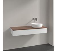 Vanity Unit For Countertop Basin Villeroy and Boch Antao on the right 1 drawer 1200x190x500mm White Matt Laquered/Warm Walnut