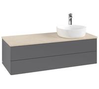 Vanity Unit For Countertop Basin Villeroy and Boch Antao on the right 1 hole 2 drawers 1200x360x500mm Anthracite Matt Laquered/Boticcino