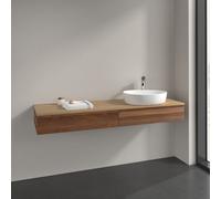 Vanity Unit For Countertop Basin Villeroy and Boch Antao on the right 1 hole 2 long drawers 1600x190x500mm Warm Walnut/Honey Oak