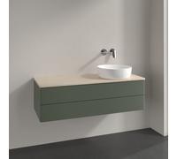 Vanity Unit For Countertop Basin Villeroy and Boch Antao on the right 2 drawers 1200x360x500mm Leaf Green Matt Lacquer/Boticcino