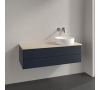 Vanity Unit For Countertop Basin Villeroy and Boch Antao on the right 2 drawers 1200x360x500mm Midnight Blue Matt Lacquer/Boticcino