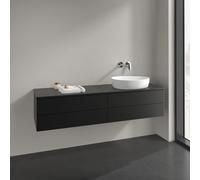 Vanity Unit For Countertop Basin Villeroy and Boch Antao on the right 4 drawers 1600x360x500mm Black Matt Laquered