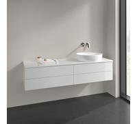 Vanity Unit For Countertop Basin Villeroy and Boch Antao on the right 4 drawers 1600x360x500mm Glossy White Laquered