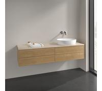Vanity Unit For Countertop Basin Villeroy and Boch Antao on the right 4 drawers 1600x360x500mm Honey Oak/Boticcino