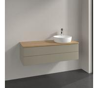 Vanity Unit For Countertop Basin Villeroy and Boch Antao on the right Light 1 hole 2 drawers 1200x360x500mm Stone Grey Matt Lacquer/Honey Oak
