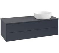 Vanity Unit For Countertop Basin Villeroy and Boch Antao on the right Light 1 hole 2 drawers 1200x360x500mm Midnight Blue Matt Lacquer