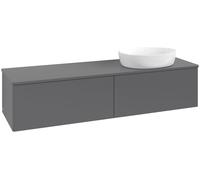 Vanity Unit For Countertop Basin Villeroy and Boch Antao on the right Light 1 hole 2 drawers 1600x360x500mm Anthracite Matt Laquered