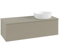 Vanity Unit For Countertop Basin Villeroy and Boch Antao on the right with Structure, 1 hole 1 drawer 1200x360x500mm Stone Grey Matt Lacquer