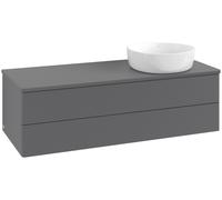 Vanity Unit For Countertop Basin Villeroy and Boch Antao on the right with Structure, 1 hole 2 drawers 1200x360x500mm Anthracite Matt Laquered
