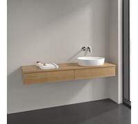 Vanity Unit For Countertop Basin Villeroy and Boch Antao on the right with Structure, 2 long drawers 1600x190x500mm Honey Oak