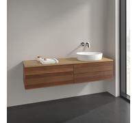Vanity Unit For Countertop Basin Villeroy and Boch Antao on the right with Structure, 4 drawers 1600x360x500mm Warm Walnut/Honey Oak