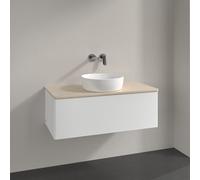 Vanity Unit For Countertop Basin Villeroy and Boch Antao with Structure, 1 drawer 1000x360x500mm White Matt Laquered/Boticcino