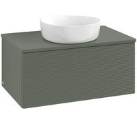 Vanity Unit For Countertop Basin Villeroy and Boch Antao with Structure, 1 hole 1 drawer 800x360x500mm Leaf Green Matt Lacquer
