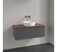 Vanity Unit For Countertop Basin Villeroy and Boch Antao with Structure, Light 1 drawer 1000x360x500mm Anthracite Matt Laquered/Warm Walnut