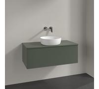 Vanity Unit For Countertop Basin Villeroy and Boch Antao with Structure, Light 1 drawer 1000x360x500mm Leaf Green Matt Lacquer