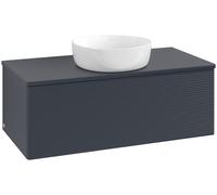 Vanity Unit For Countertop Basin Villeroy and Boch Antao with Structure, Light 1 hole 1 drawer 1000x360x500mm Midnight Blue Matt Lacquer