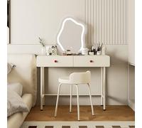 Vanity with Adjustable Brightness Mirror and Drawers - Modern Bedroom Furniture for Girls and Women
