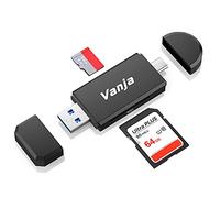 Vanja USB 3.0 SD/Micro SD Card Reader USB Type C Memory Card Adapter Compatible with Macbook Pro, iMac, Samsung S20/S10 Huawei P50/P40/Mate 40/30 for UHS-I/II SDXC, SDHC, MMC, RS-MMC, Micro SDXC/SDHC