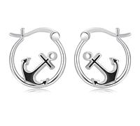 VANJAMI S925 Sterling Silver/Orthodox/Celtic/Anchor/Nail Cross Earrings Hoop Religious Spiritual Jesus Cross Earrings Gift for Women Sensitive Ears, Sterling Silver, No Gemstone