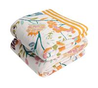 VANJOROY 100% Organic Cotton Sofa Large Bed Throw Blanket-130x160cm, Bohemian Double-sided Soft Luxury Throw for Single Seater Settees Armchair Couch and Bedspread.Beigewhite