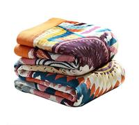 VANJOROY 100% Organic Cotton Sofa Large Bed Throw Blanket, Double-sided Bohemian Warm Soft Luxury Boho Throw for 2 3 Seater Settees Armchair and Couch. 200x230cm-Colorful