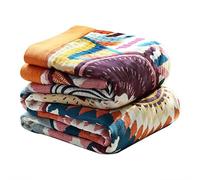 VANJOROY 100% Organic Cotton Sofa Large Bed Throw Blanket, Double-sided Bohemian Warm Soft Luxury Boho Throw for 2 3 Seater Settees Armchair and Couch. 230x250cm-Colorful