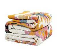 VANJOROY 100% Organic Cotton Sofa Large Bed Throw Blanket, Soft Skin-friendly Warm Bohemian Sofa Reversible Throw for 2 3 Seater Settees Armchair Couch and Bedspread,200x230cm-Beige