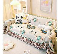 VANJOROY Aztec Navajo Sofa Large Throw Blanket for Single 2 Seater Settees,100% Handwoven Cotton Tribal Ethnic Bohemian Armchair Throw for Couch Sofa and Bed-130×180cm