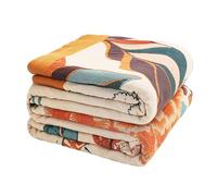 VANJOROY Bohemian Sofa Large Bed Throw Blanket, 100% Organic Cotton Soft Double-sided Boho Throw for Single Seater Settees Armchair Couch and Bedspread.150x200cm-Beige