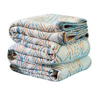 VANJOROY Double-sided Bohemian Sofa Bed Large Throw Blanket, 100% Pure Organic Cotton Soft Boho Throw for 2 3 Seater Settees Armchair Couch and Bed,200×230CM-Beigewhite