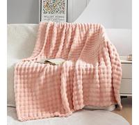 VANJOROY Fleece Blanket Large Throw for Sofa and Bed-400 GSM Rabbit Plush Lightweight Blanket, 100% Microfiber Soft Warm Cozy Fluffy Wool Throw for Chair Settees Travel. (Pink, 150x200cm)
