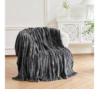 VANJOROY Fleece Fluffy Blanket Large Throw for Sofa and Bed, 300GSM Lightweight blanket 100% Microfiber Fuzzy Soft Warm Cozy Luxury Throw for Settees Chair Travel Gift. Grey-130x170cm