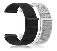 Vanjua 2Pack Nylon Bands Compatible for COROS PACE 4 / PACE 3 / APEX 2 Pro/APEX Pro/APEX 46mm Watch Band, 22mm Soft Sport Replacement Wristband for Coros Pace 4/3 Watch (Black/Seashell)