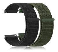 Vanjua 2Pack Nylon Bands Compatible for COROS PACE 4 / PACE 3 / APEX 2 Pro/APEX Pro/APEX 46mm Watch Band, 22mm Soft Sport Replacement Wristband for Coros Pace 4/3 Watch (Black/Army Green)