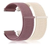 Vanjua 2Pack Nylon Bands Compatible for COROS PACE 4 / PACE 3 / APEX 2 Pro/APEX Pro/APEX 46mm Watch Band, 22mm Soft Sport Replacement Wristband for Coros Pace 4/3 Watch (Smoke Violet/Starlight)