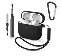 Vanjua for AirPods Pro 3 Case 2025, Soft Silicone Protective Cover for Apple AirPods Pro 3rd Generation Cases with Keychain Cleaner Kit, AirPod Pro 3 Case for Women Men (Black)