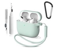 Vanjua for AirPods Pro 3 Case 2025, Soft Silicone Protective Cover for Apple AirPods Pro 3rd Generation Cases with Keychain Cleaner Kit, AirPod Pro 3 Case for Women Men (Light Cyan)